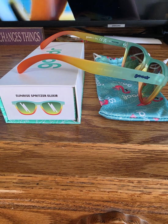 goodr Accessories - goodr Sunrise Spritzer Elixir Women's Sunglasses - Green/Orange/Yellow